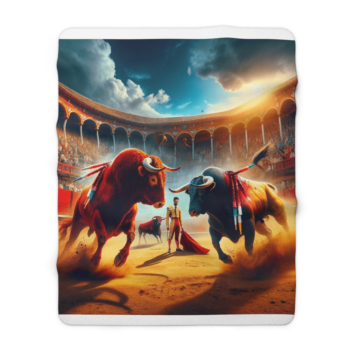 Bull Fight Sherpa Fleece Blanket