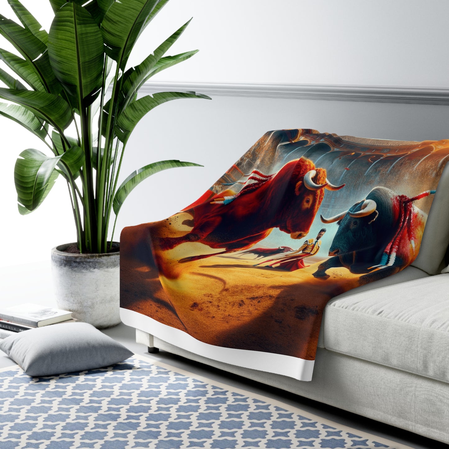 Bull Fight Sherpa Fleece Blanket