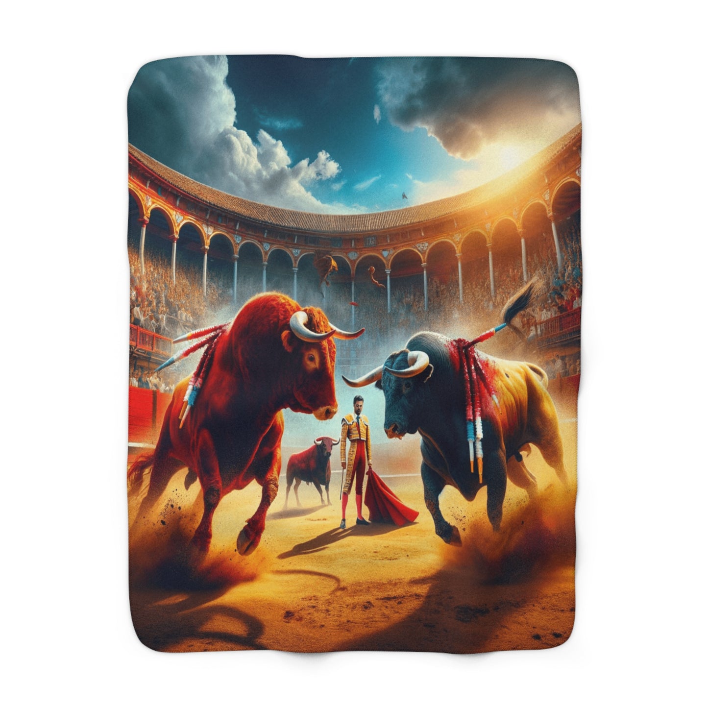 Bull Fight Sherpa Fleece Blanket