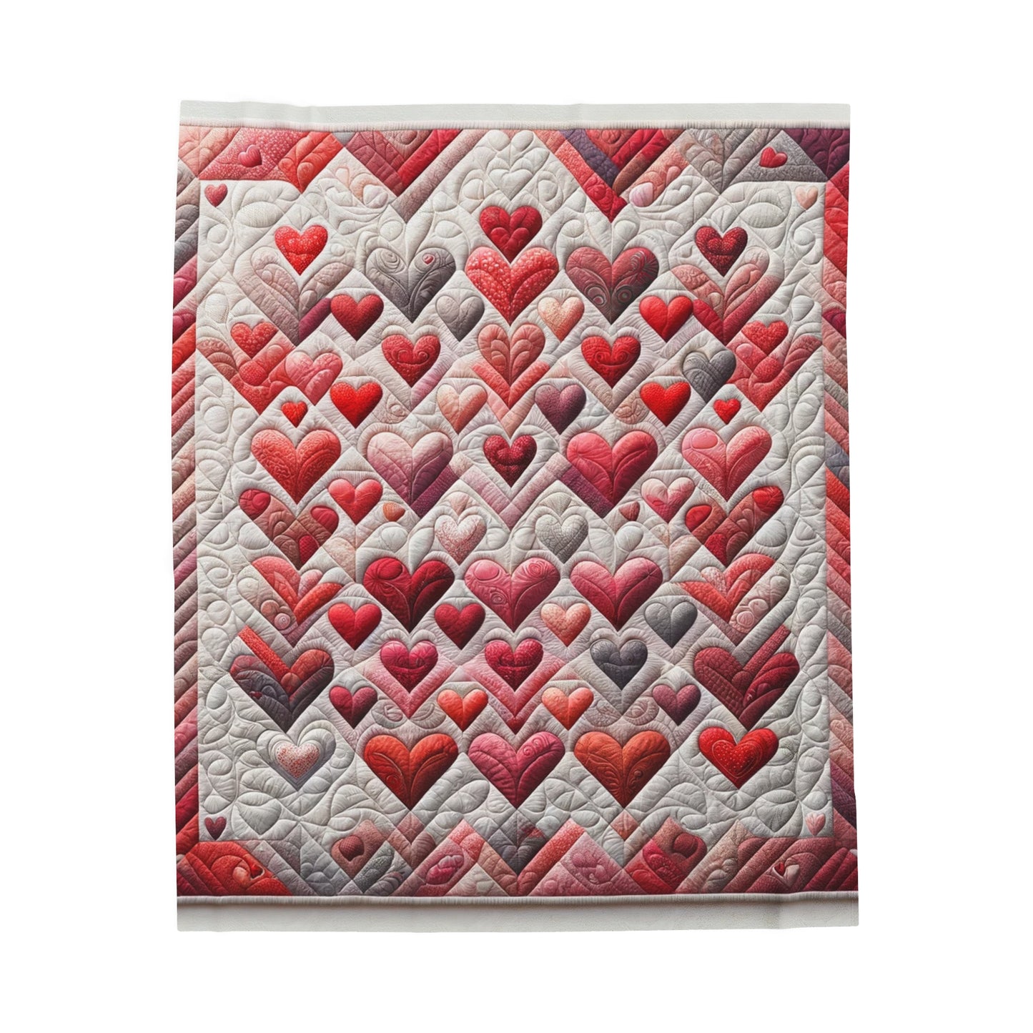 Valentine blanket with love hearts Velveteen Plush Blanket