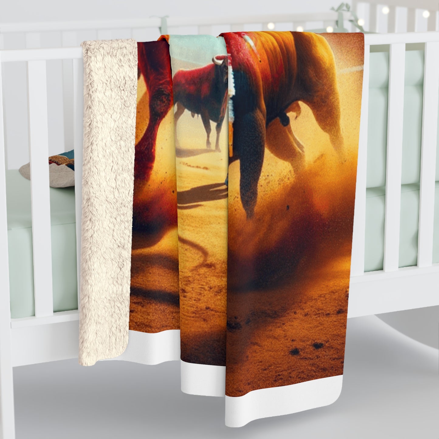 Bull Fight Sherpa Fleece Blanket